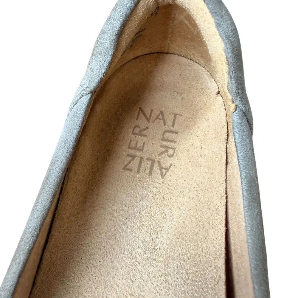 Naturalizer Platform Wedges Pump Size 7.5W  Slip On Gray Leather Suede Heels